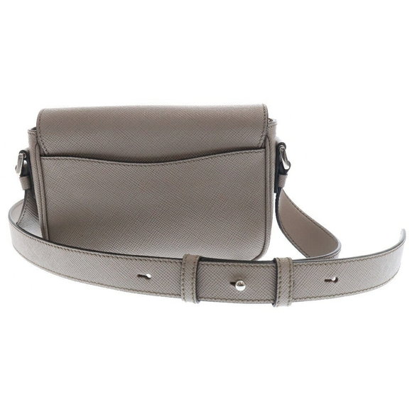 Prada Saffiano Leather Shoulder Bag Triangle Gray - Picture 2 of 6